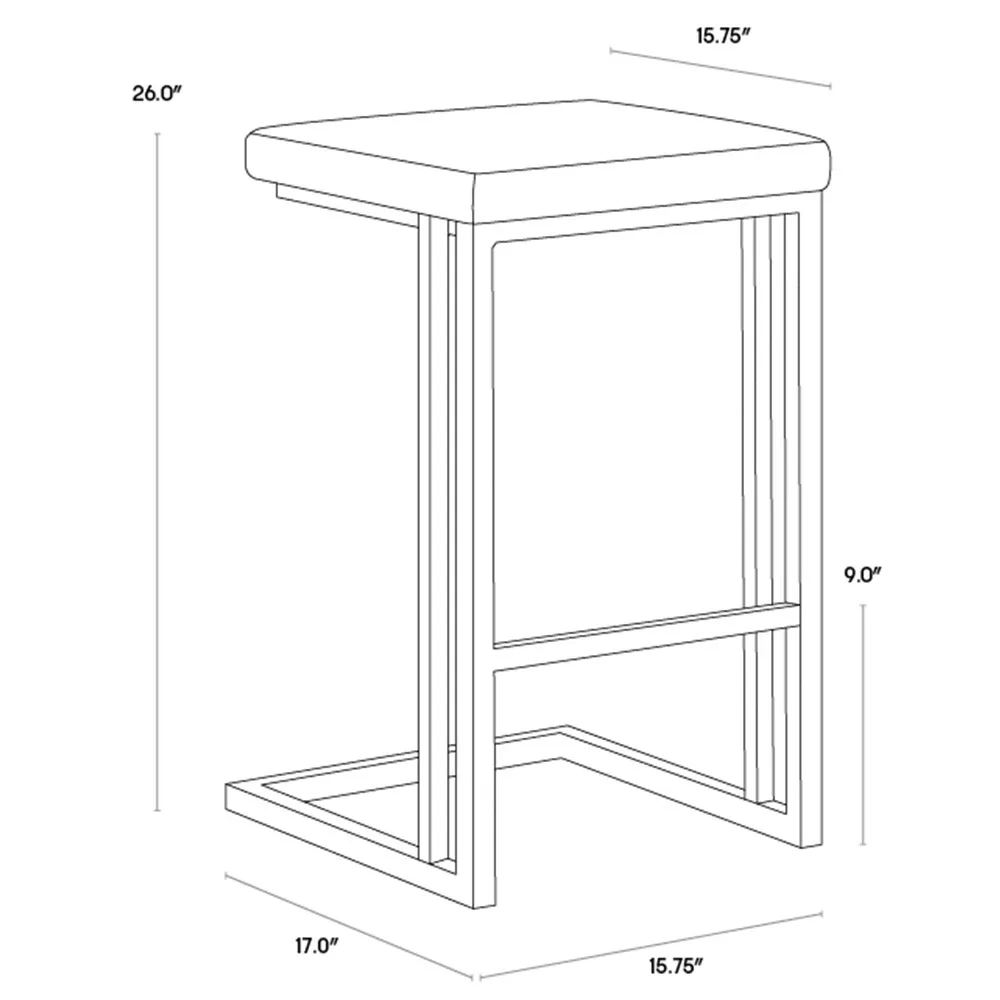 Kacie Counter Stool Set of 2 - Cream, Faux Leather