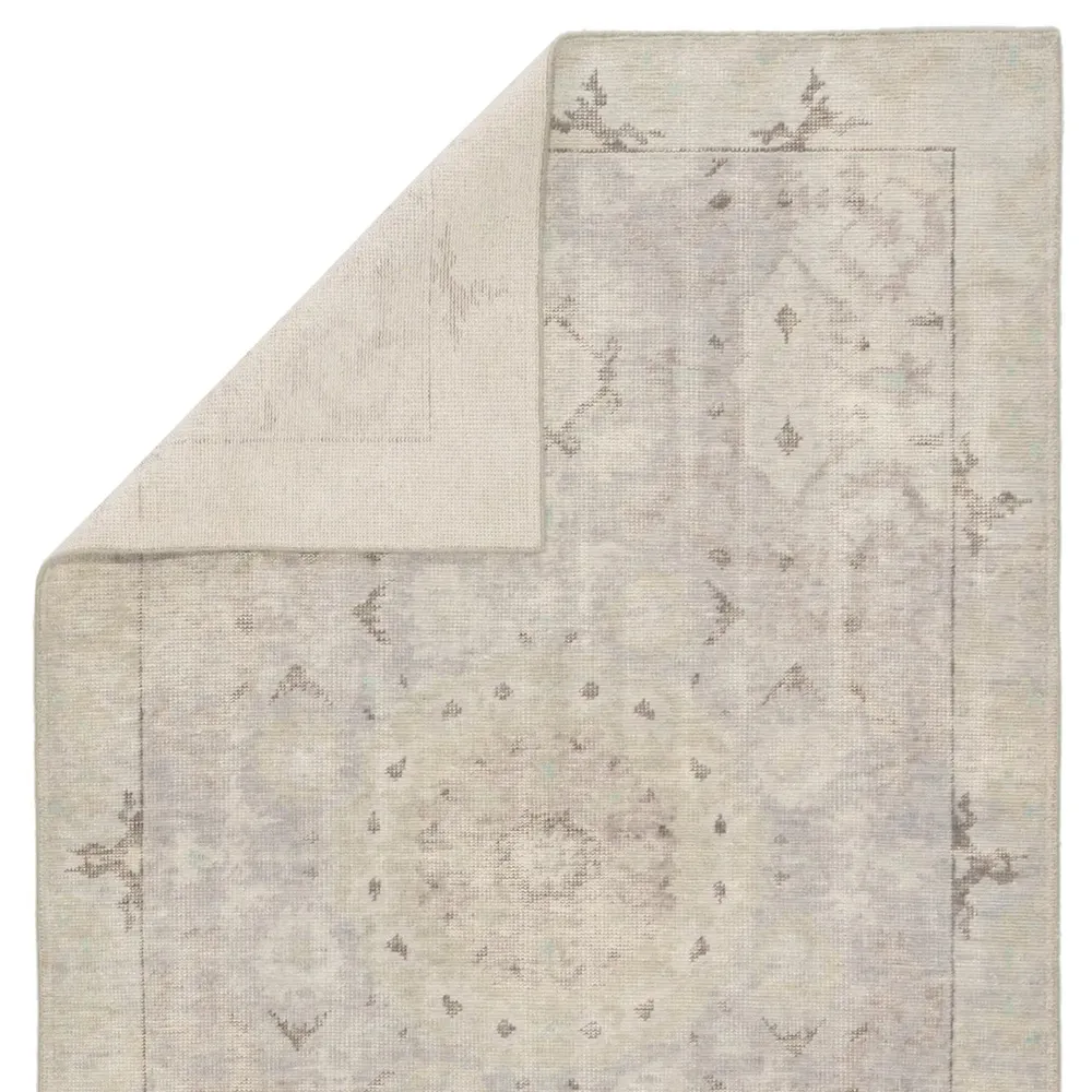 Kade Medallion Patterned Hand Knotted Rug - Grey, Wool