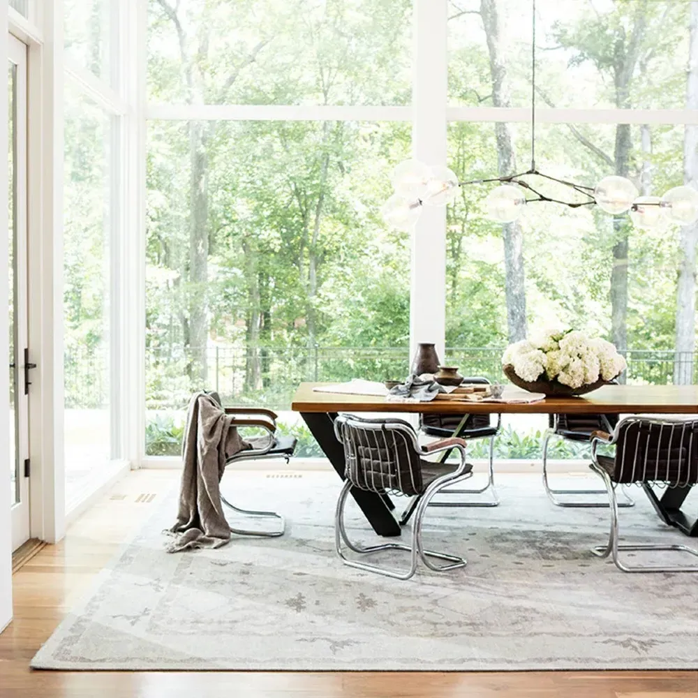 Kade Medallion Patterned Hand Knotted Rug - Grey, Wool