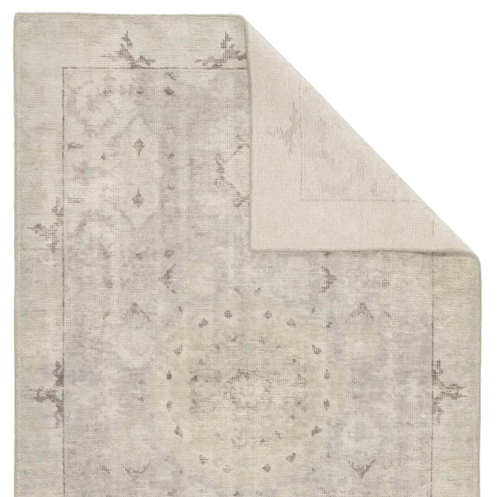 Kade Medallion Patterned Hand Knotted Rug - Grey, Wool