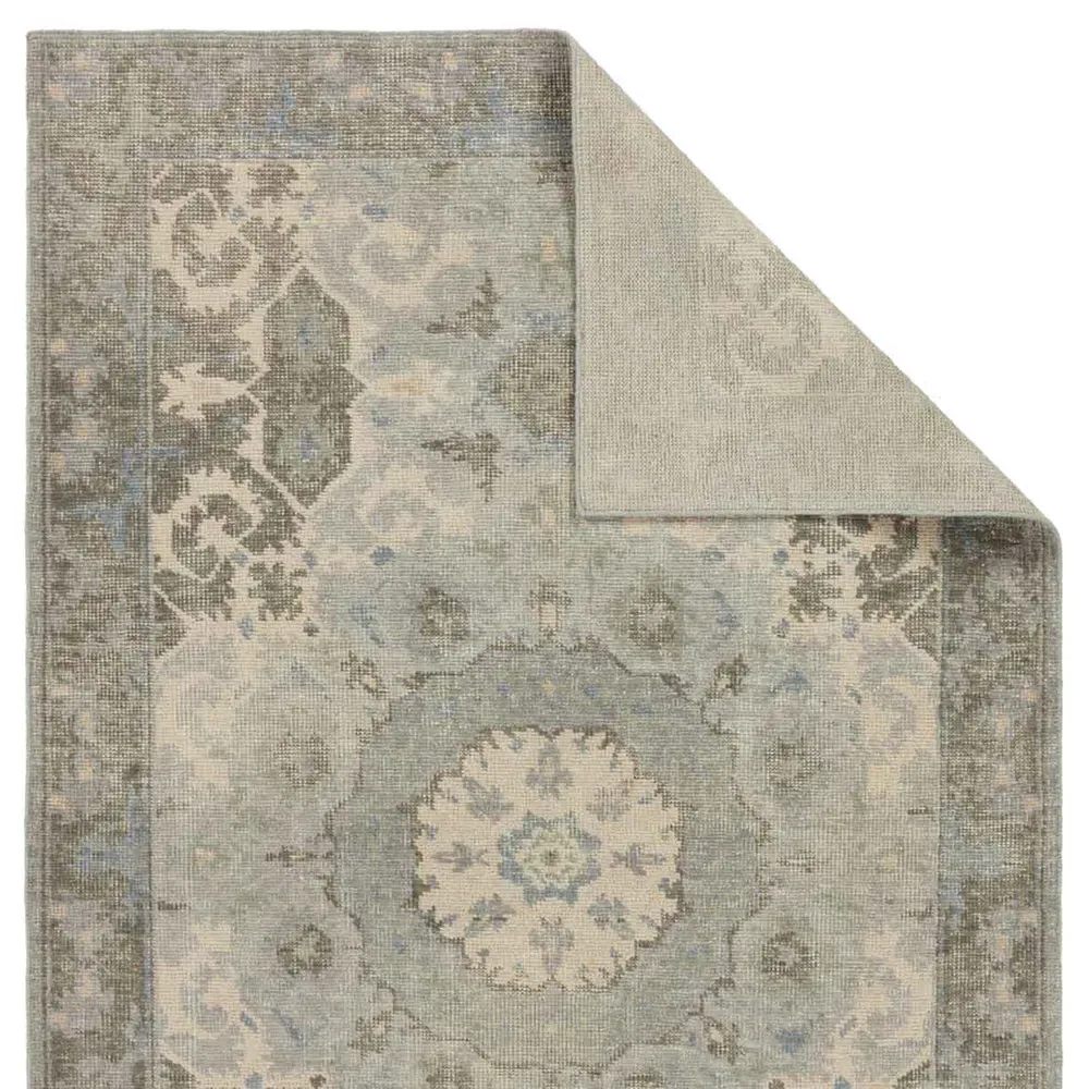 Kade Modify 2'6"x8' Medallion Patterned Hand Knotted Rug - Sage, Wool