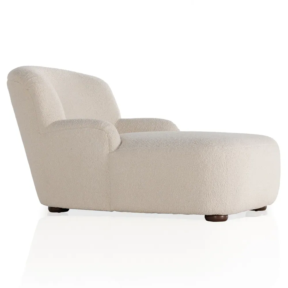 Kaden Chaise Lounge - Cream, Boucle