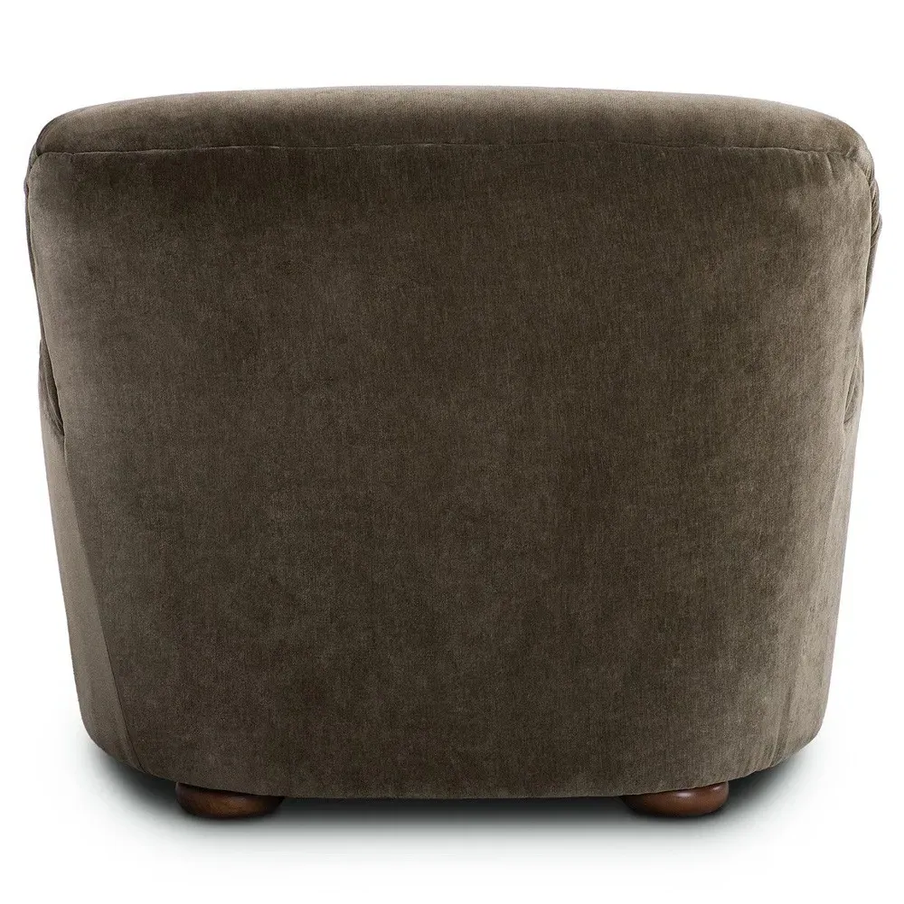 Kaden Chaise Lounge - Olive Green, Velvet