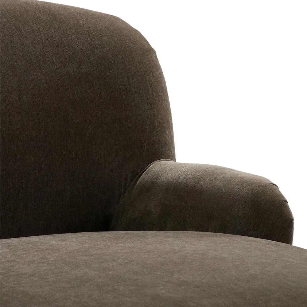 Kaden Chaise Lounge - Olive Green, Velvet