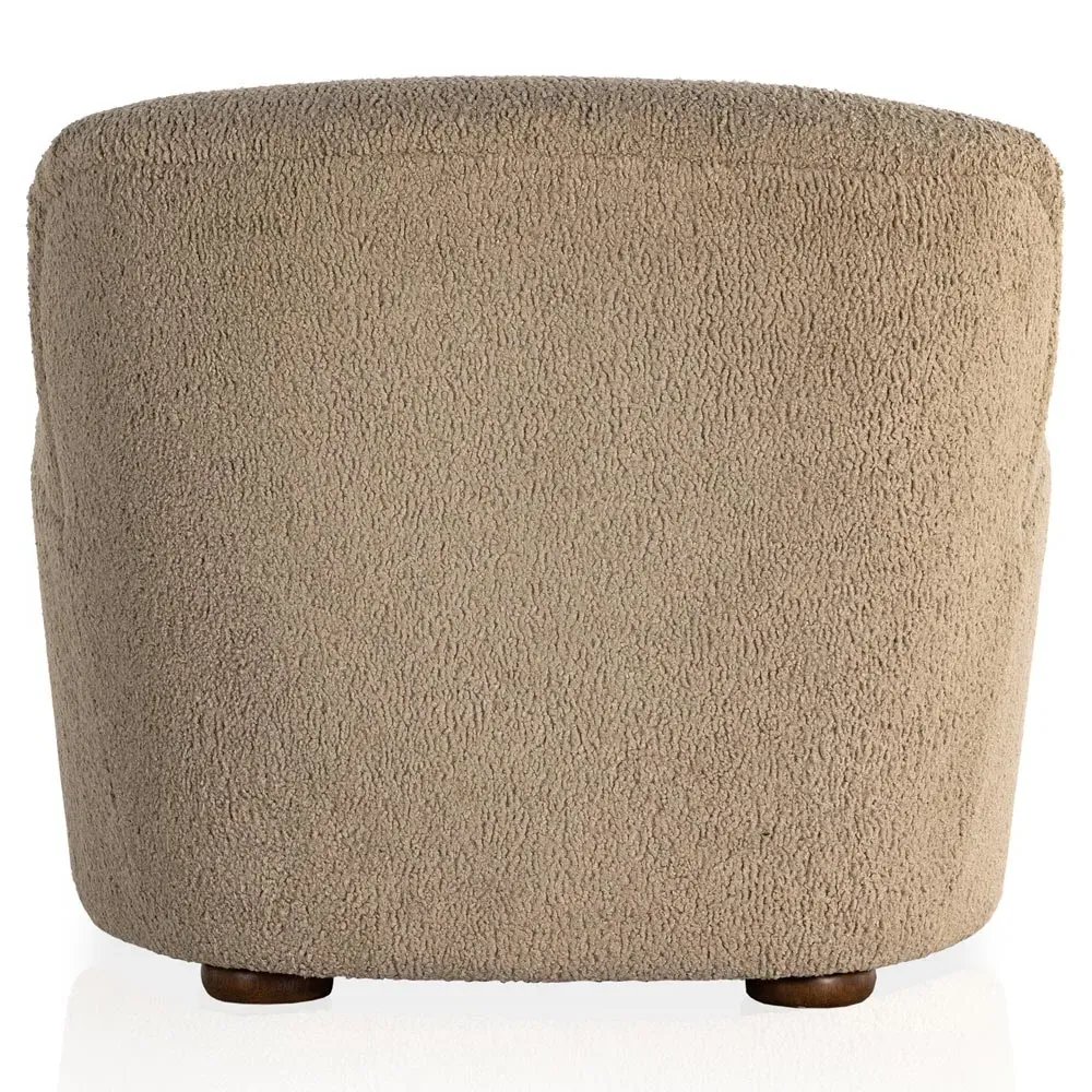 Kaden Upholstered Chaise Lounge - Brown, Boucle