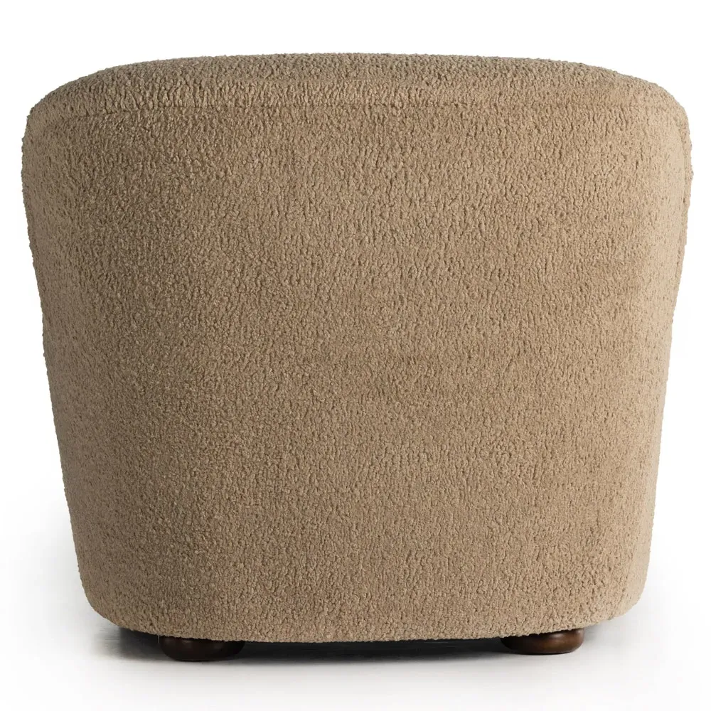 Kaden Wingback Arm Chair - Brown, Boucle