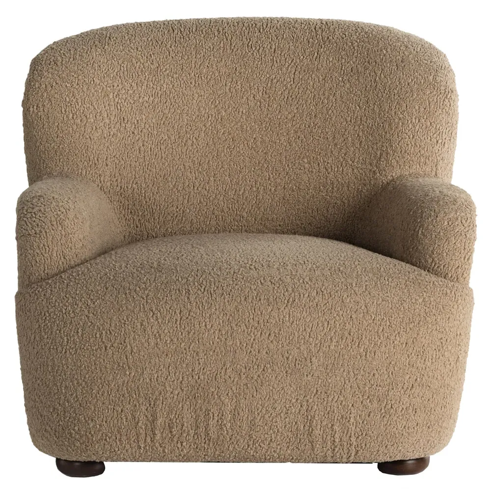 Kaden Wingback Arm Chair - Brown, Boucle image