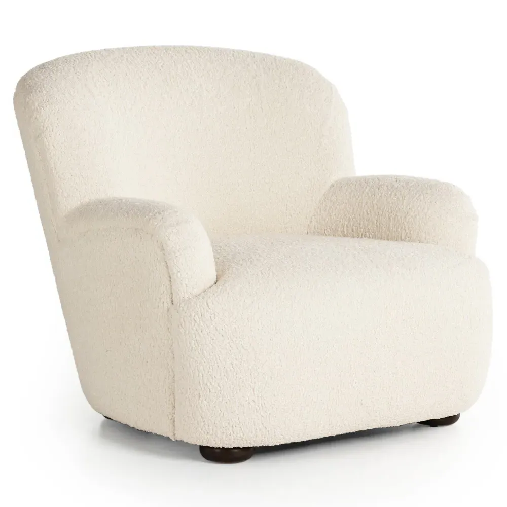 Kaden Wingback Arm Chair - Cream, Boucle