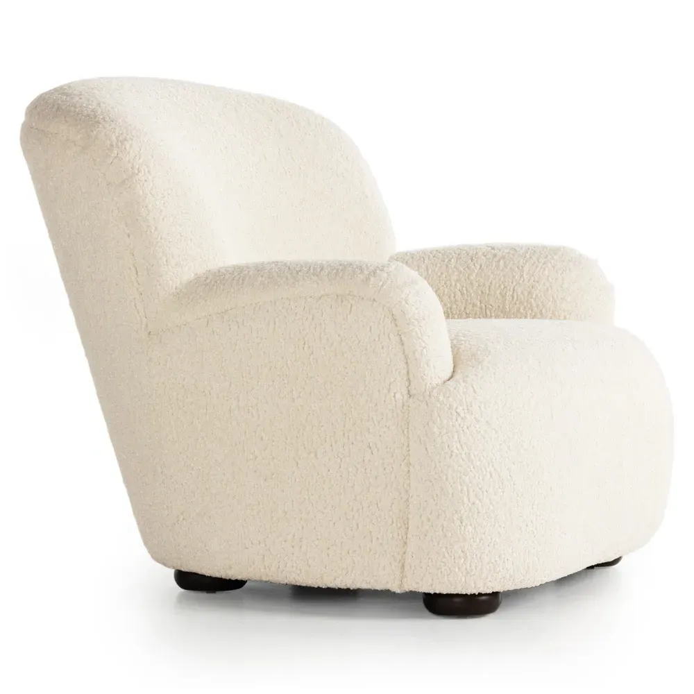 Kaden Wingback Arm Chair - Cream, Boucle