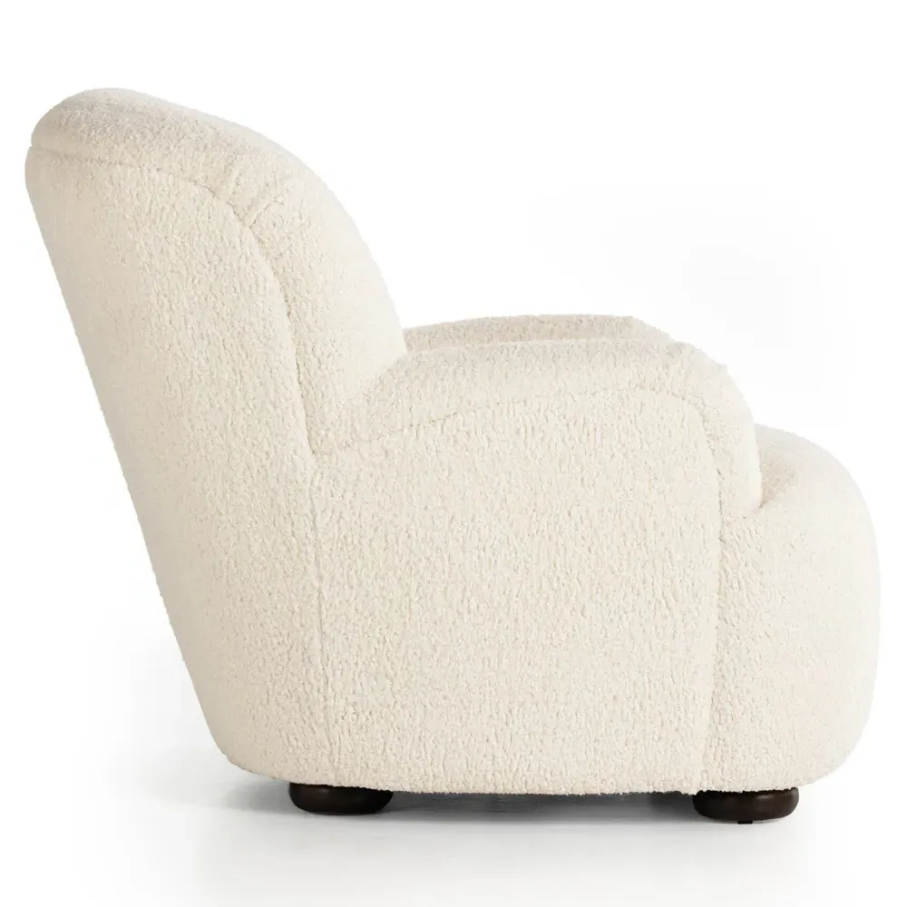 Kaden Wingback Arm Chair - Cream, Boucle