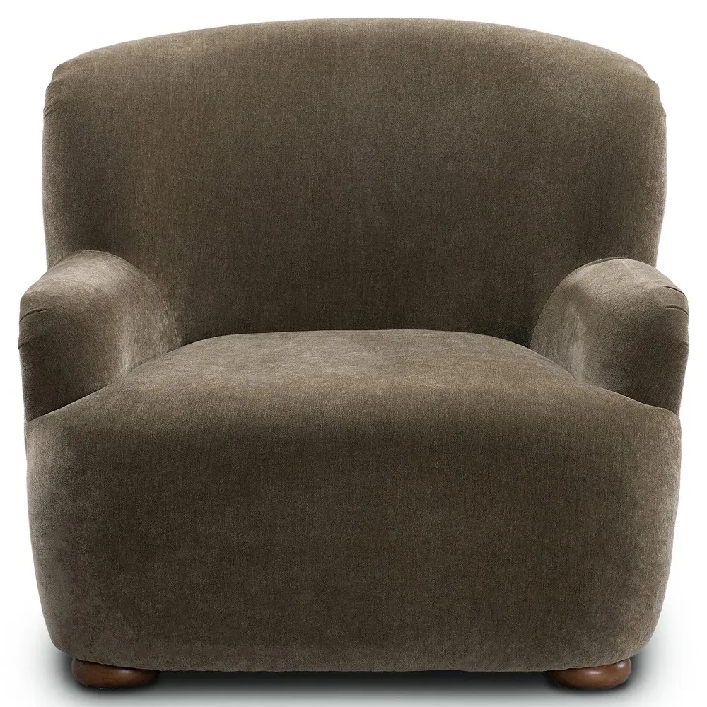 Kaden Wingback Arm Chair - Olive Green, Velvet