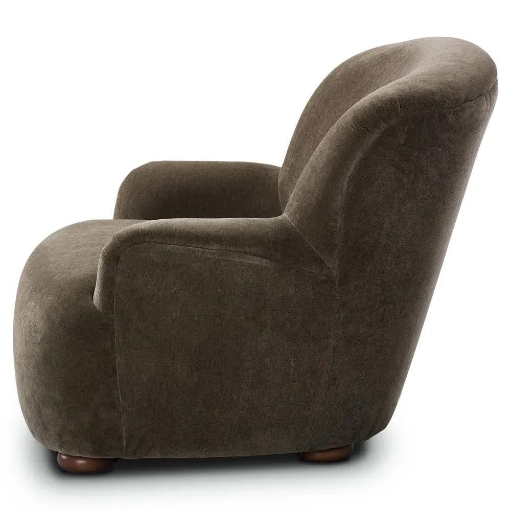 Kaden Wingback Arm Chair - Olive Green, Velvet