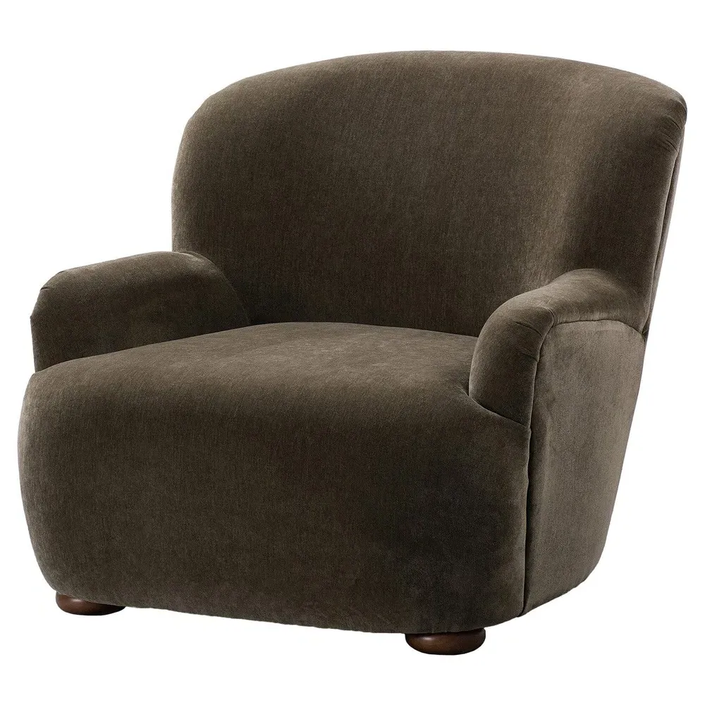 Kaden Wingback Arm Chair - Olive Green, Velvet image