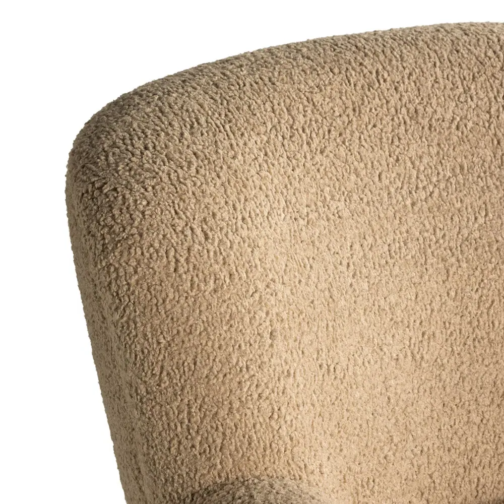 Kaden Wingback Swivel Arm Chair - Brown, Boucle