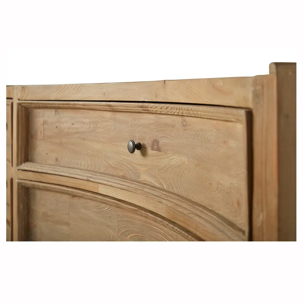 Kadence 6 Drawer Double Dresser - Natural Brown, Pine Wood