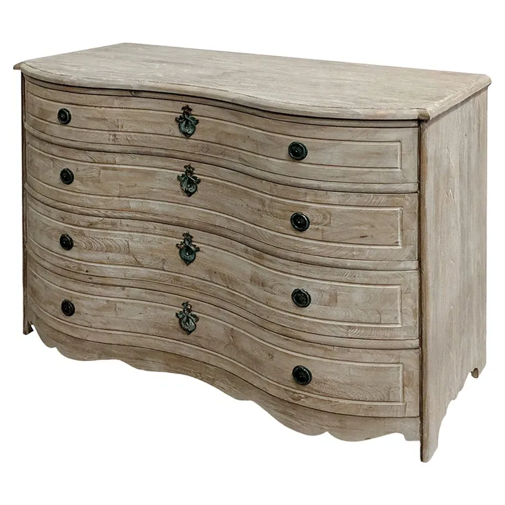 Kaela Curved Dresser - Brown, Reclaimed Pine image