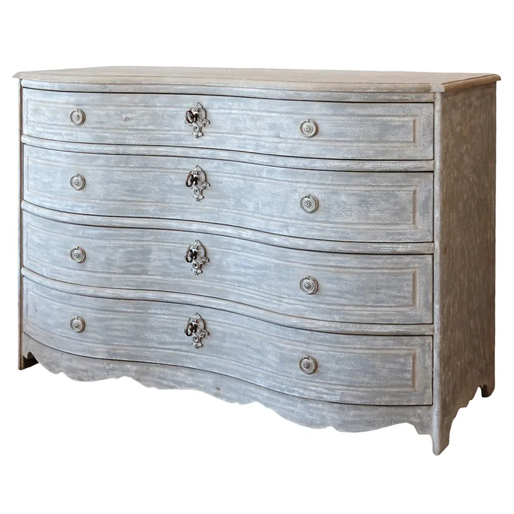 Kaela Curved Dresser - Distressed Blue, Reclaimed Pine