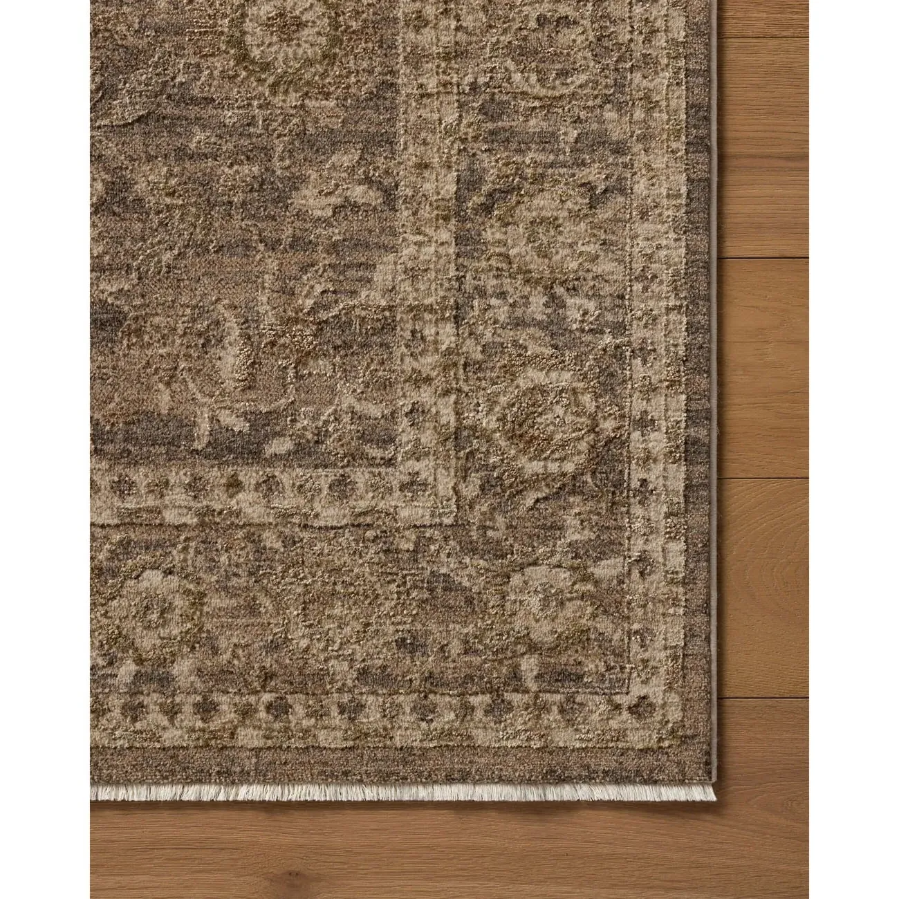 Kaelen Oushak Patterned Rug - Brown, Polyester