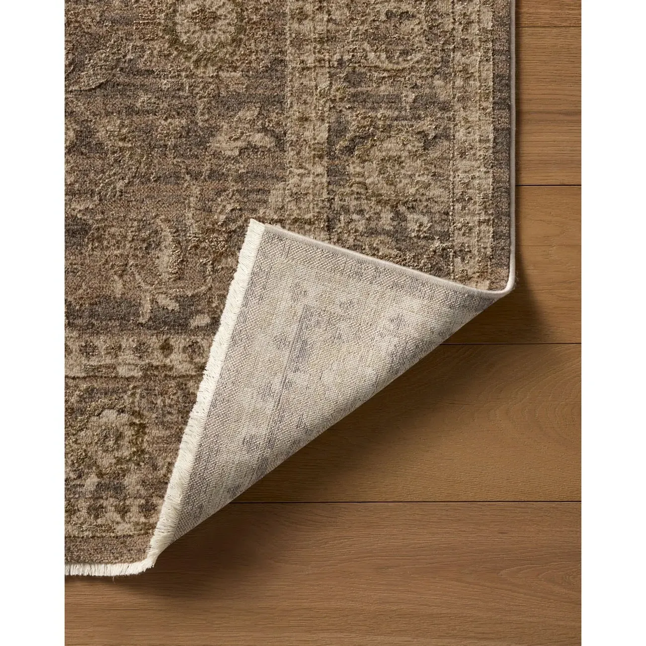 Kaelen Oushak Patterned Rug - Brown, Polyester