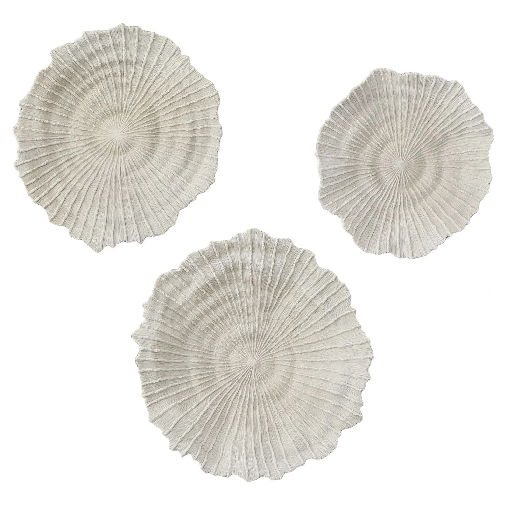 Kaelin Coral Textured Wall Decor Set of 3 - White