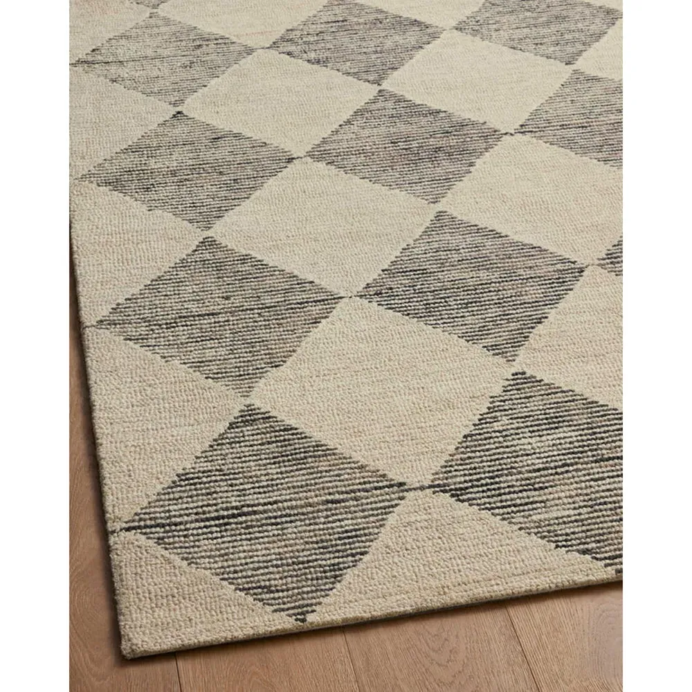 Kaelith Diamond Patterned Rug - Beige, Wool