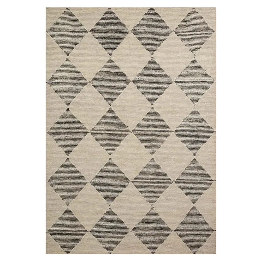 Kaelith Diamond Patterned Rug - Beige, Wool