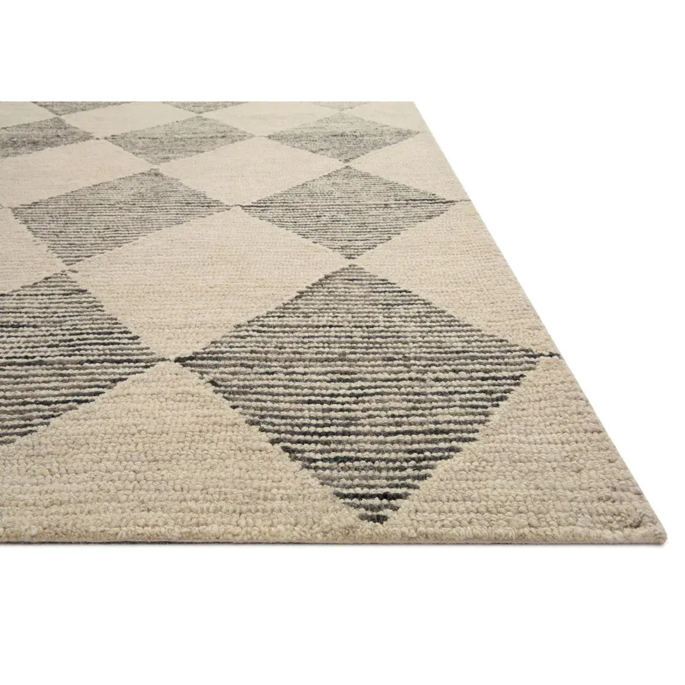 Kaelith Diamond Patterned Rug Sample - Beige, Wool