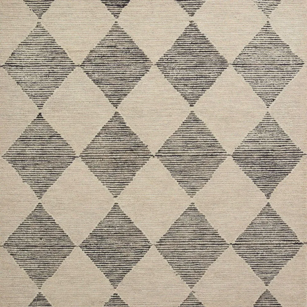 Kaelith Diamond Patterned Rug Sample - Beige, Wool image