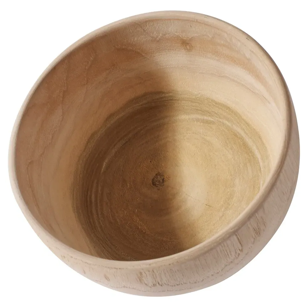 Kahlil Round Bowl - Natural, Teak Wood