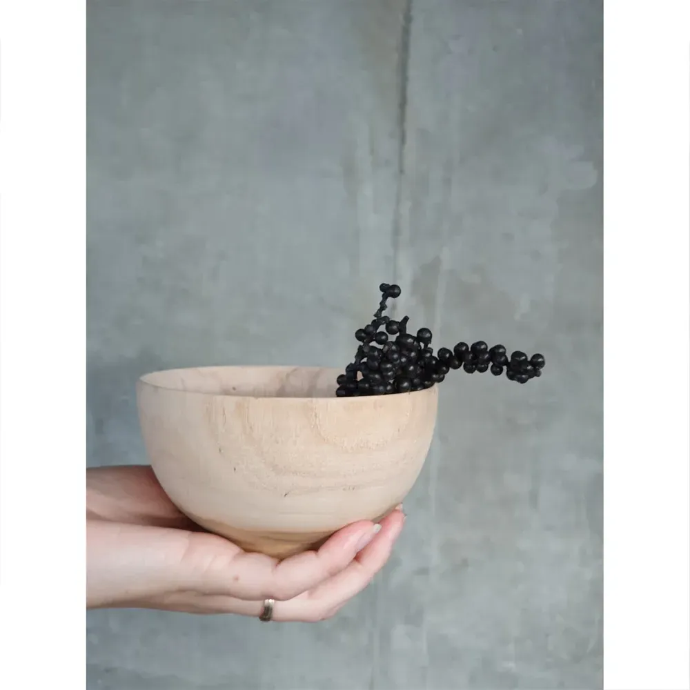 Kahlil Round Bowl - Natural, Teak Wood