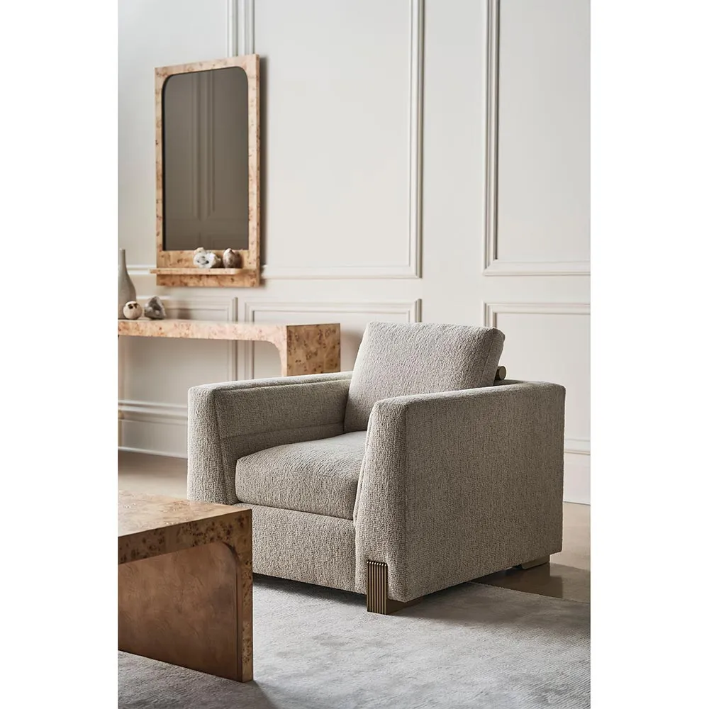 Kaia Arm Chair - Oatmeal, Performance Fabric