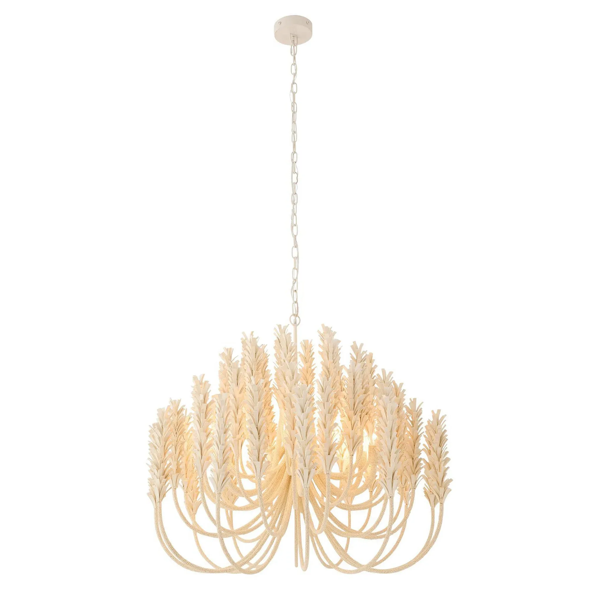Kaia Coastal Beach Chandelier - Cream, Coconut Shell