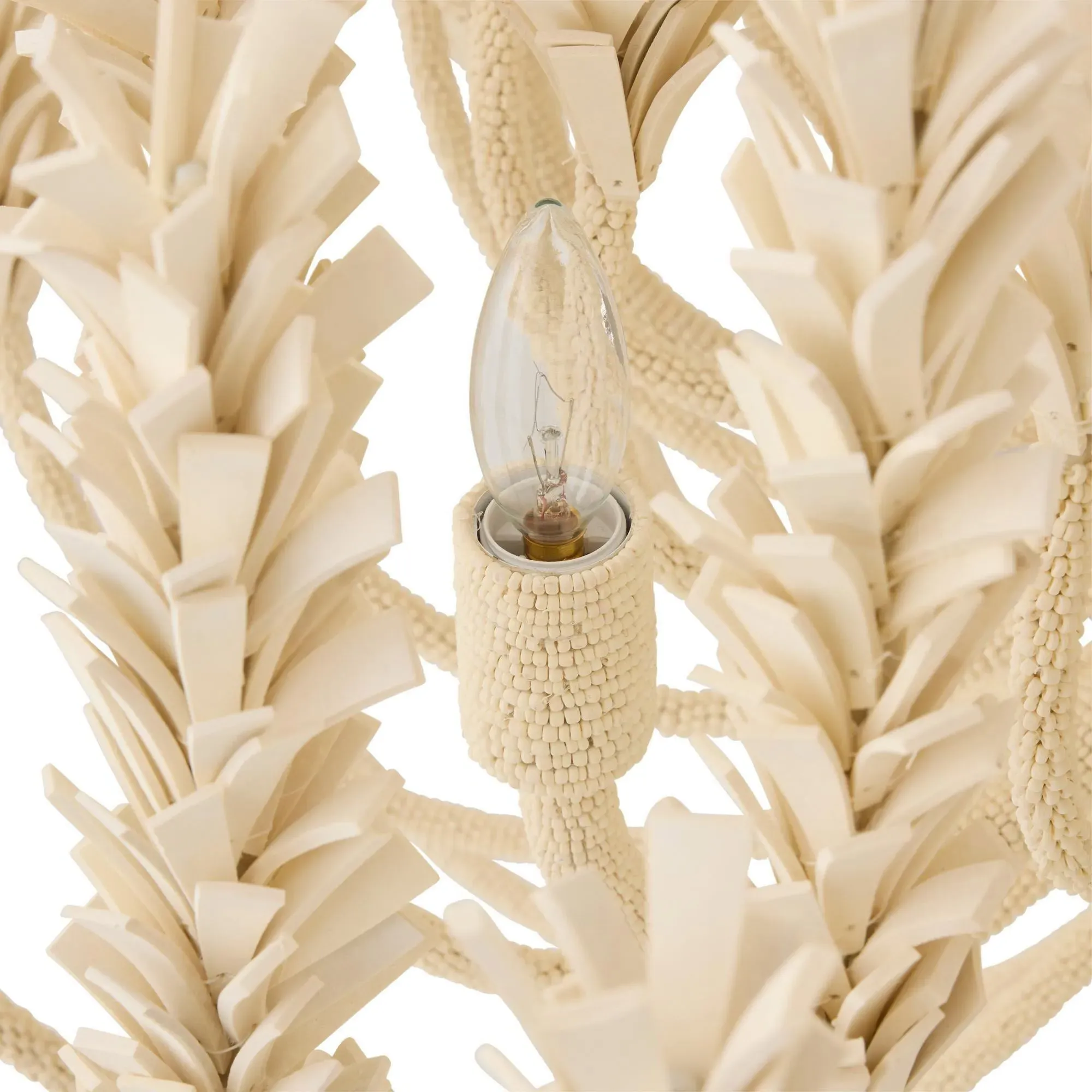 Kaia Coastal Beach Chandelier - Cream, Coconut Shell