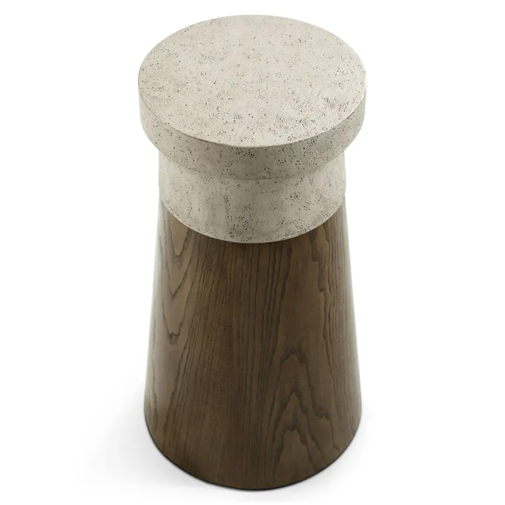 Kaia Small Accent Table - Earth Brown, Oak