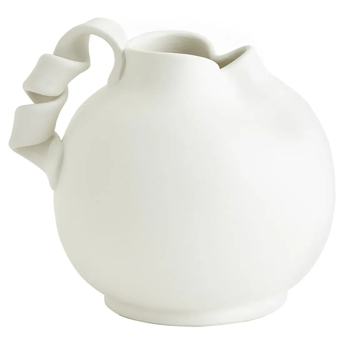 Kaia Small Ceramic Pitcher - White image