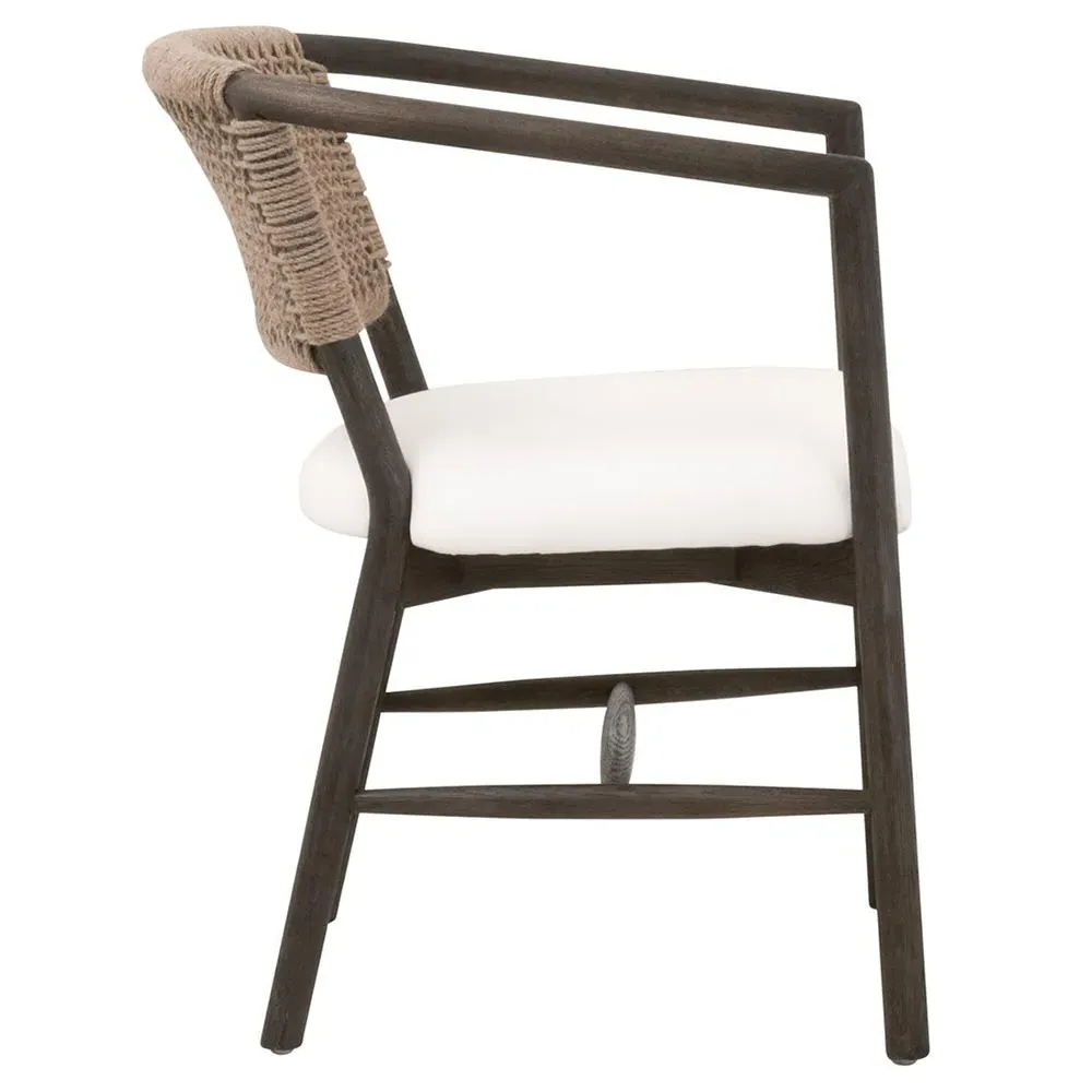Kaia Woven Jute Arm Chair - White, Oak