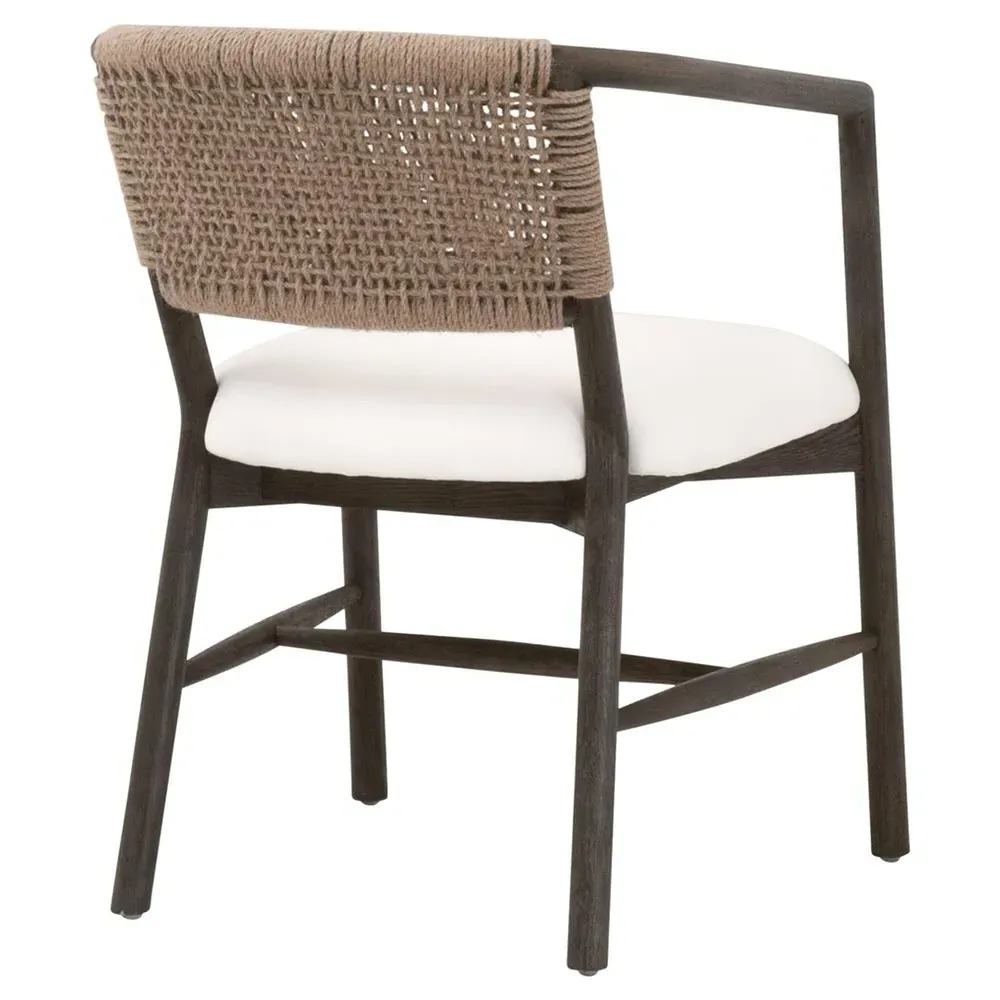 Kaia Woven Jute Arm Chair - White, Oak