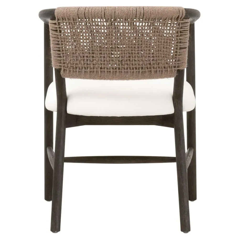 Kaia Woven Jute Arm Chair - White, Oak