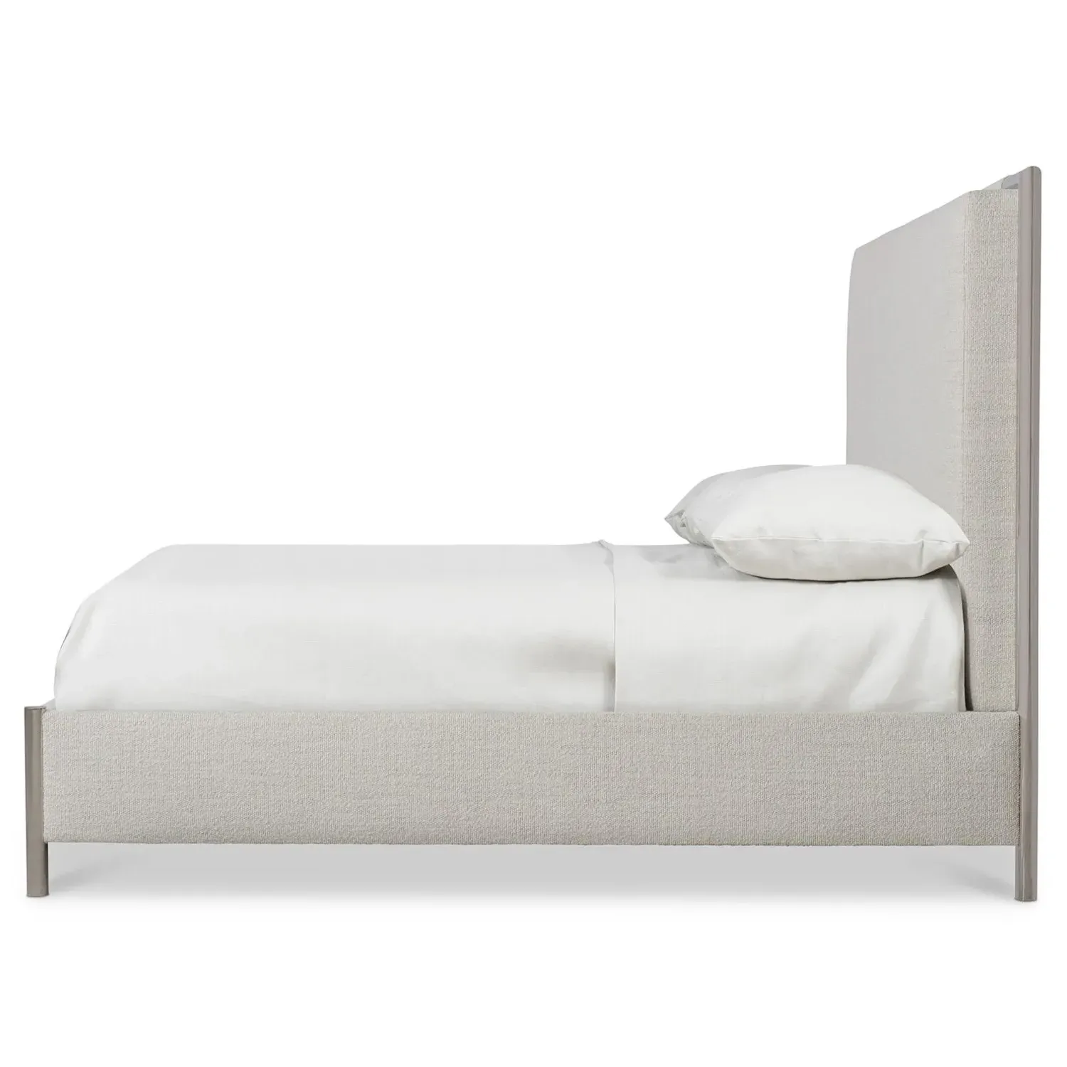 Kaiden King Size Bed Frame - Cream, Steel