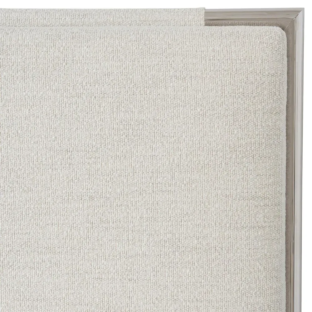 Kaiden King Size Bed Frame - Cream, Steel