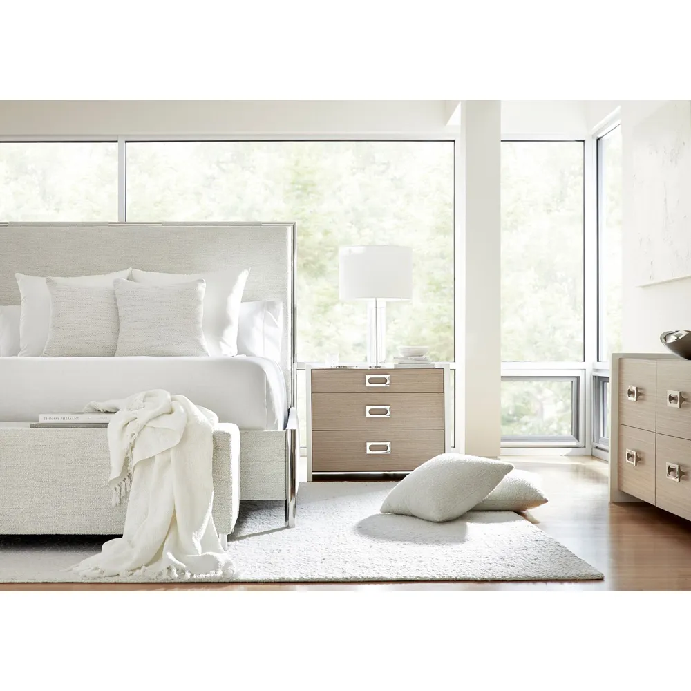 Kaiden King Size Bed Frame - Cream, Steel