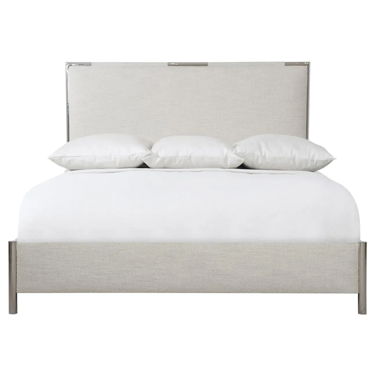 Kaiden King Size Bed Frame - Cream, Steel