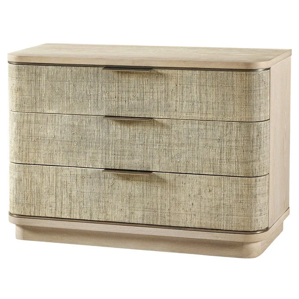 Kaila Wide Nightstand - Whitewashed, Oak