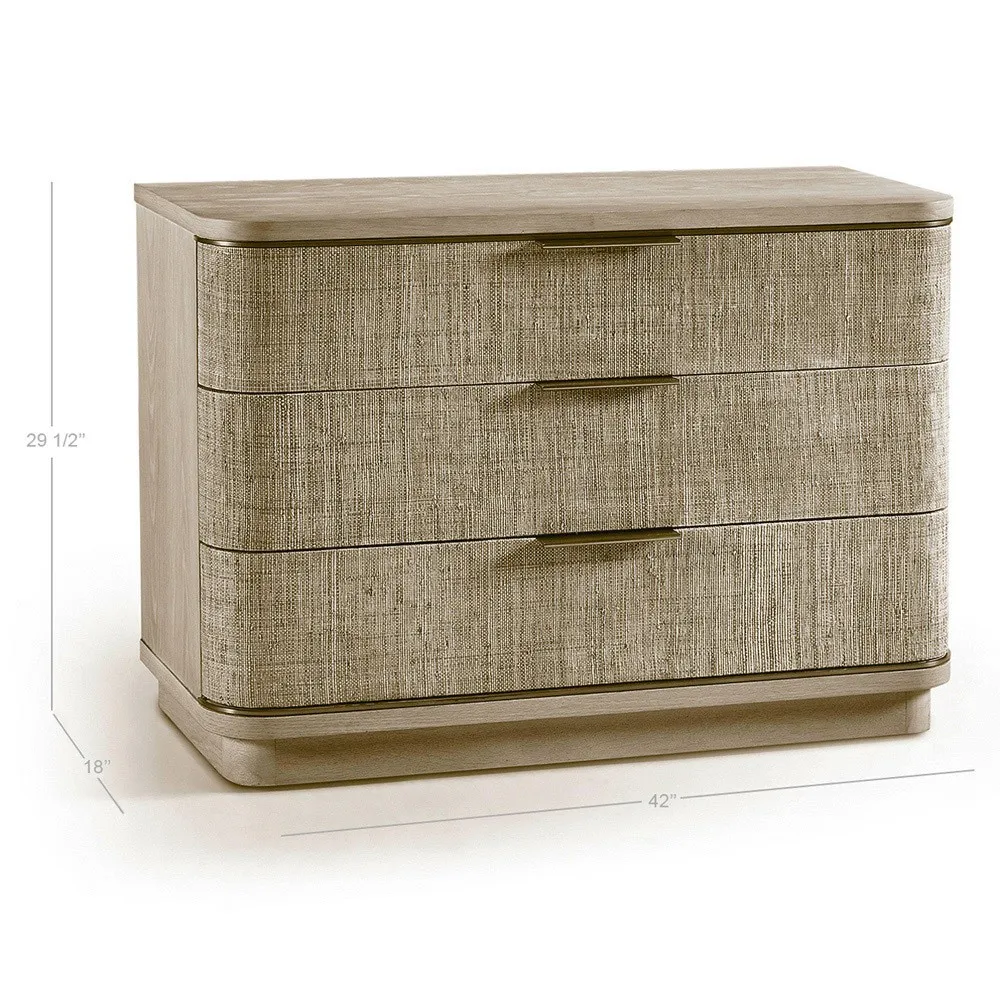 Kaila Wide Nightstand - Whitewashed, Oak