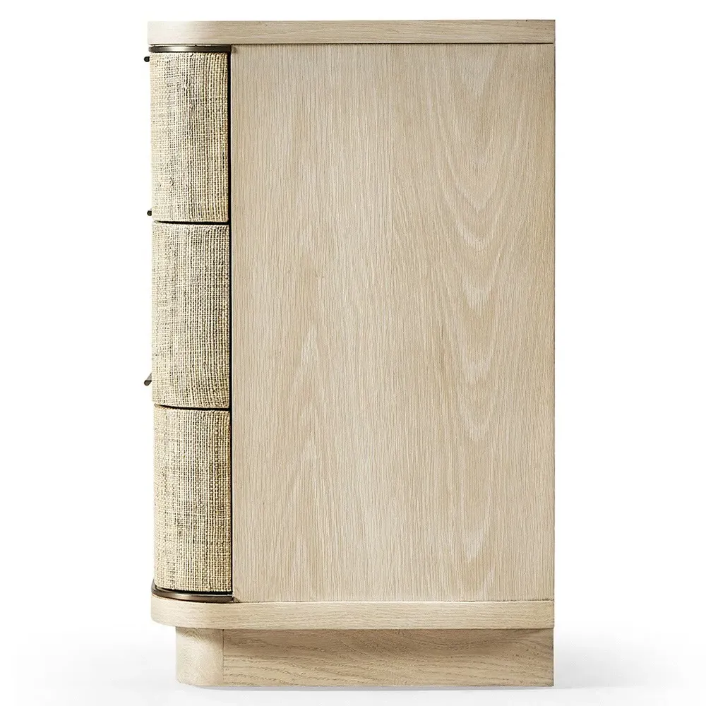 Kaila Wide Nightstand - Whitewashed, Oak