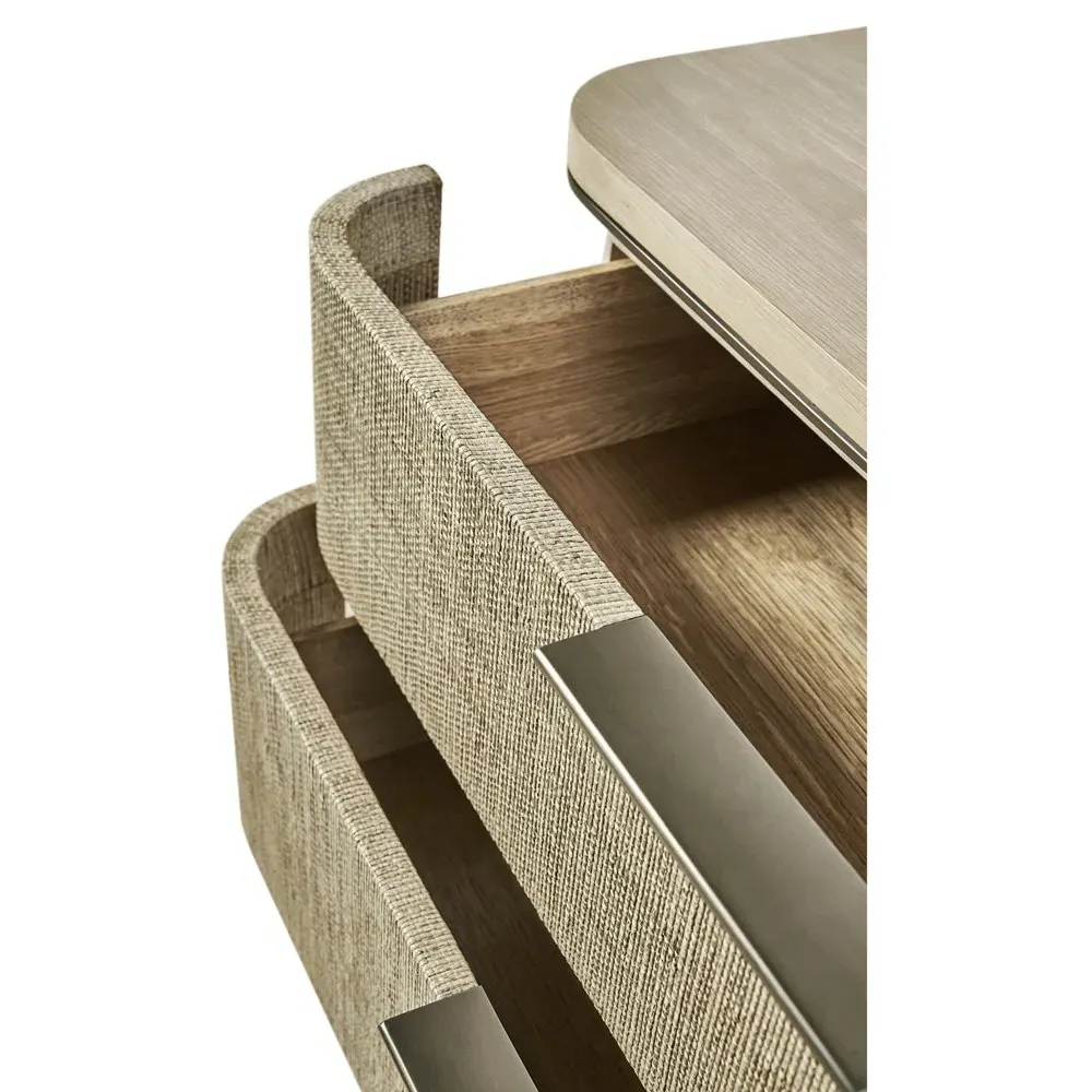 Kaila Wide Nightstand - Whitewashed, Oak