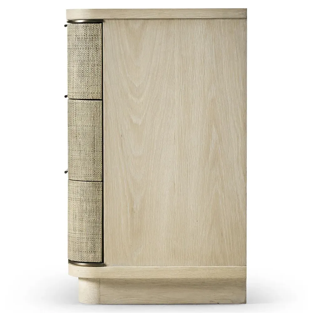 Kaila Wide Nightstand - Whitewashed, Oak