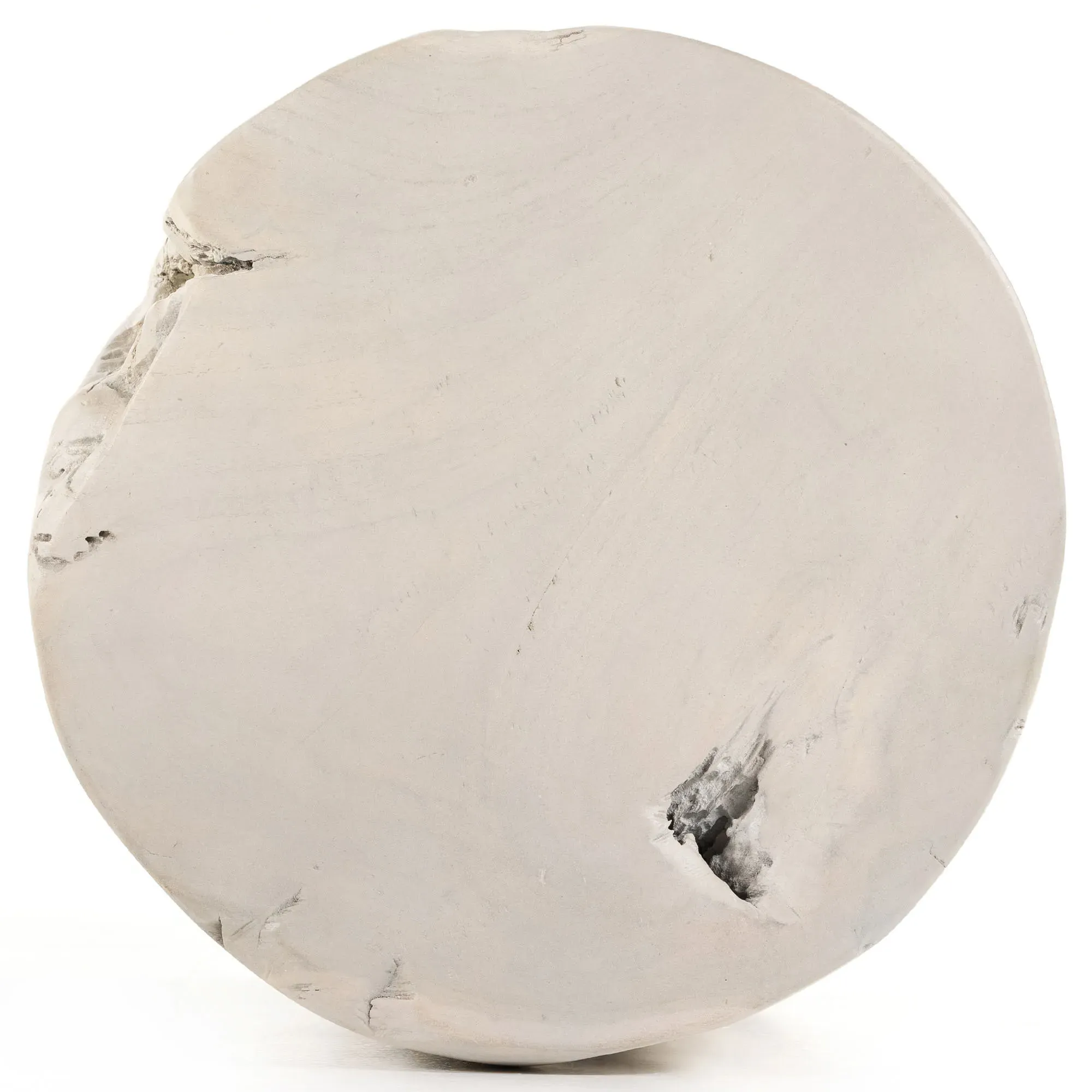 Kaili Outdoor Side Table - White, Teak