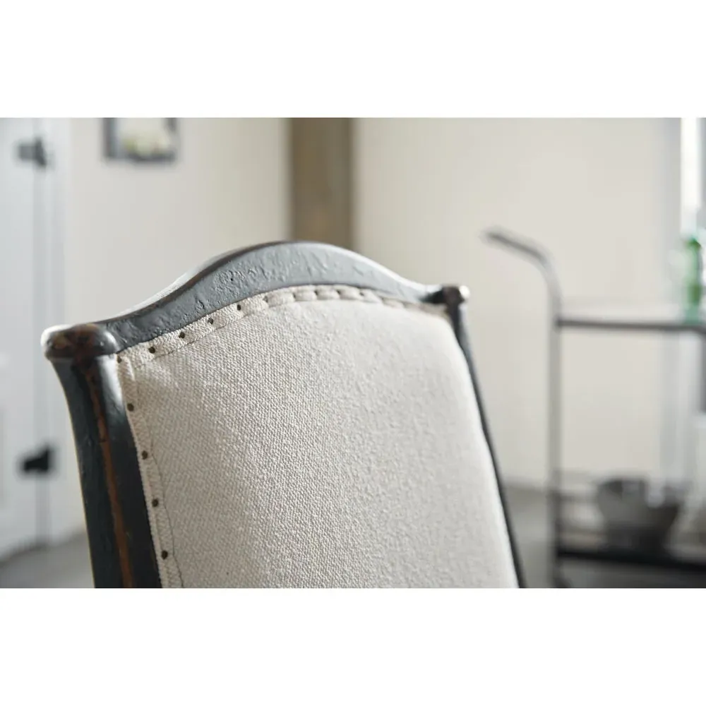 Kaira Nailhead Trim Dining Arm Chair - Black, Cream