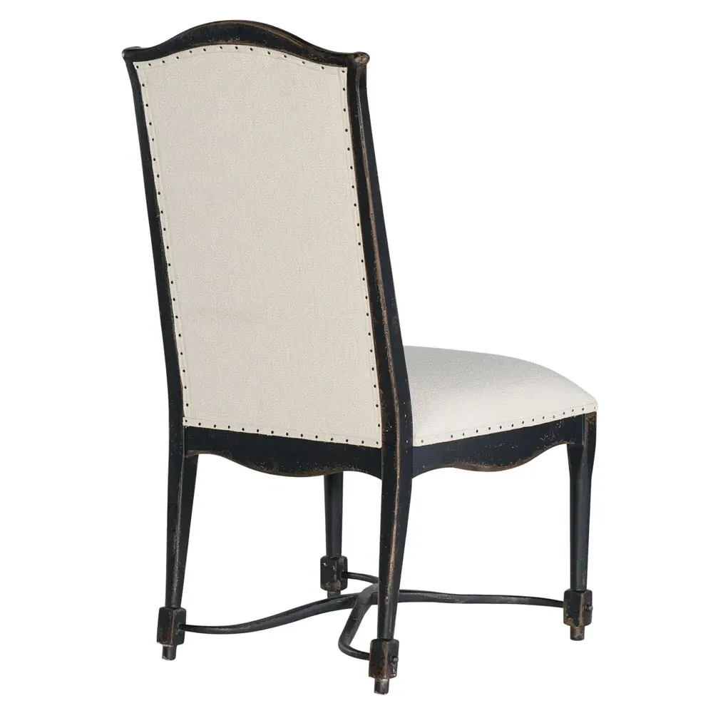 Kaira Nailhead Trim Dining Side Chair - Black, Cream